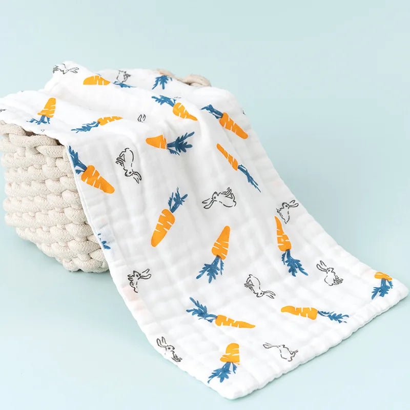 Serviette de bain 100% coton pour bébé, 6 couches de gaze, gant de toilette pour le visage, carré, lingette pour les mains, nouveau - né. - Mode bébé