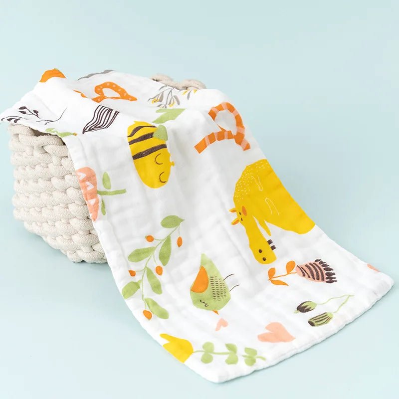 Serviette de bain 100% coton pour bébé, 6 couches de gaze, gant de toilette pour le visage, carré, lingette pour les mains, nouveau - né. - Mode bébé