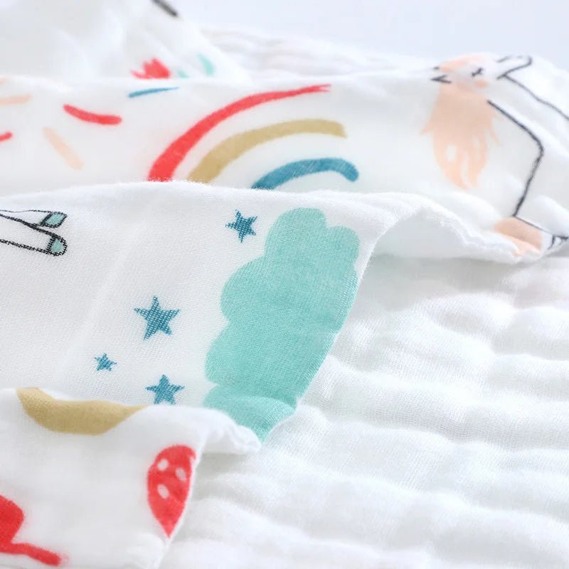 Serviette de bain 100% coton pour bébé, 6 couches de gaze, gant de toilette pour le visage, carré, lingette pour les mains, nouveau - né. - Mode bébé
