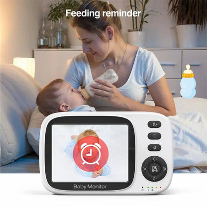 3,2 pouces Moniteur pour bébé avec un appareil photo Discours à 2 voies 2x zoom Écran IPS Téléphones pour bébé Vision nocturne automatique. - Mode bébé