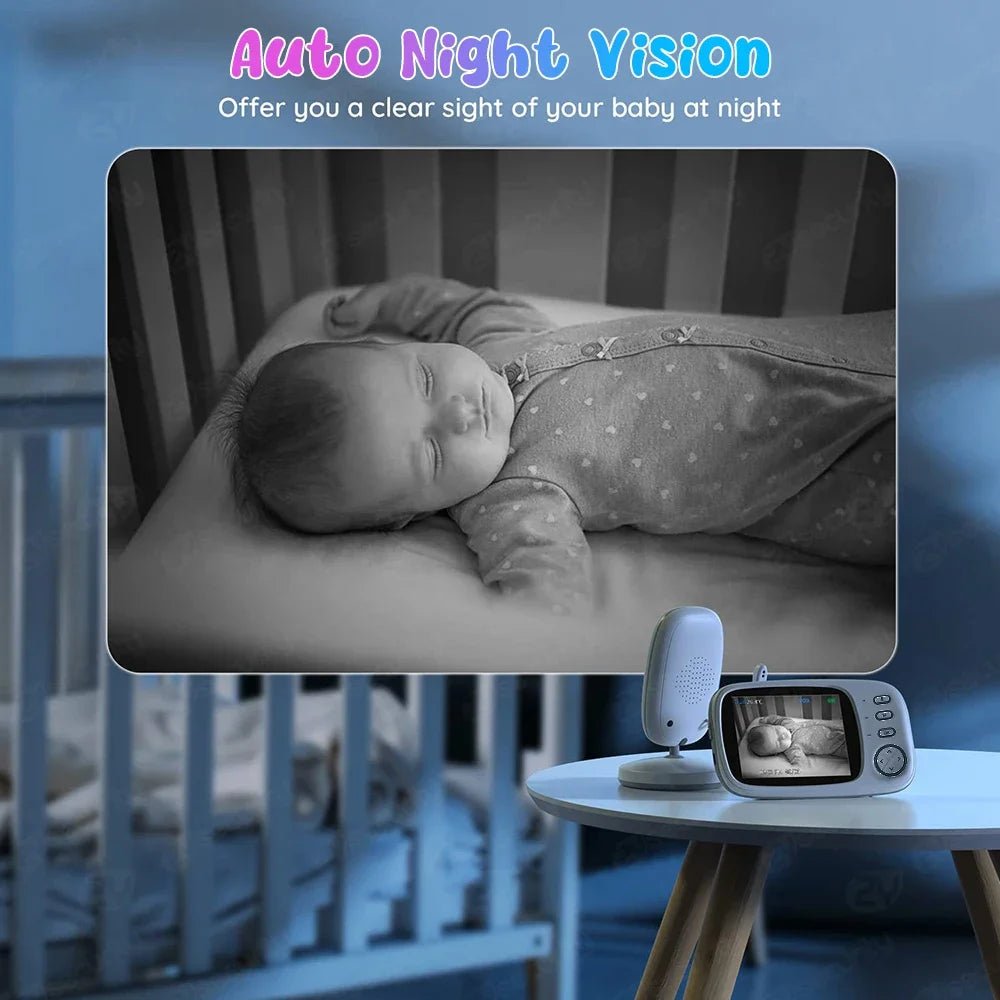 3,5 pouces Moniteur pour bébé avec un appareil photo Discours à 2 voies 2x zoom Écran IPS Téléphones pour bébé Vision nocturne automatique. - Mode bébé