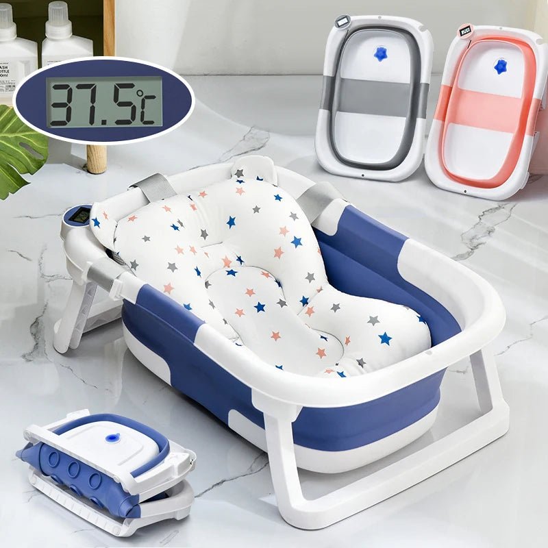 Baignoire en silicone coordonnante pour bébé,bain de pieds pliable, détection de température en temps réel. - Mode bébé